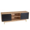 Mueble bajo para TV de roble decorativo negro 150x55x40 cm