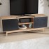 Mueble bajo para TV de roble decorativo negro 150x55x40 cm