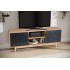 Mueble bajo para TV de roble decorativo negro 150x55x40 cm