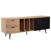 Mueble bajo de roble decorativo negro 150x55x40 cm