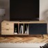 Mueble bajo de roble decorativo negro 150x55x40 cm