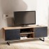 Mueble bajo para TV de roble decorativo negro 150x55x40 cm