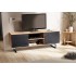 Mueble bajo para TV de roble decorativo negro 150x55x40 cm