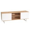 Mueble bajo de roble decorativo blanco 150x55x40 cm 