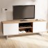 Mueble bajo de roble decorativo blanco 150x55x40 cm 