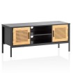 Mueble TV Madera Negro / Roble 110x48x40 cm 