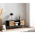 Mueble TV Madera Negro / Roble 110x48x40 cm 