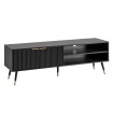 Mueble para TV Negro con decoración de Roble 150x51x39 cm