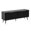 Mueble bajo para TV negro con decoración de roble 150x60x39 cm