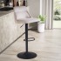 Taburete de bar, Terciopelo Beige con Respaldo 86 - 106 cm