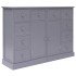 Aparador con 10 cajones madera gris 113x30x79