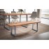 Banco de comedor 160x40x45,5 cm madera maciza de acacia / metal 