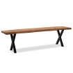 Banco de comedor 120x40x45,5 cm madera maciza de acacia / metal