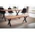 Banco de comedor 180x40x45,5 cm madera maciza de acacia / metal