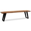 Banco de comedor 120x40x45,5 cm madera maciza de acacia / metal