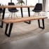 Banco de comedor 120x40x45,5 cm madera maciza de acacia / metal