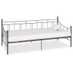 Estructura de cama de metal gris 90x200 cm