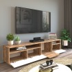 Mueble de tv color pino y blanco