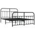 Estructura de cama cabecero y estribo metal negro 140x200