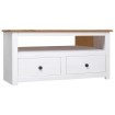 Mueble esquinero TV madera pino estilo Panamá blanco 93x49x49cm