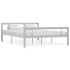 Estructura de cama de metal gris y blanco 160x200