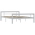 Estructura de cama de metal gris y blanco 160x200