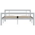 Estructura de cama de metal gris y blanco 160x200