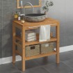 Mueble tocador madera teca maciza con lavabo de piedra de río