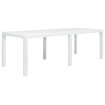 Mesa de jardín plástico aspecto de ratán blanco 220x90x72 cm