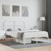 Estructura de cama de metal con cabecero blanca 120x190 cm