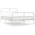 Estructura cama metal cabecero y estribo blanco 140x190