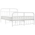 Estructura cama metal cabecero y estribo blanco 140x190