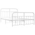 Estructura cama metal cabecero y estribo blanco 140x190