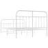 Estructura cama metal cabecero y estribo blanco 140x190