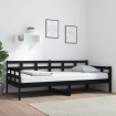 Sofá cama madera maciza de pino negro 90x200 cm