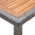 Mesa de jardín ratán PE y madera de acacia gris 200x150x74