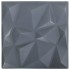 Paneles de pared 3D 48 unidades gris diamante 12 m² 50x50