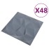 Paneles de pared 3D 48 unidades gris diamante 12 m² 50x50