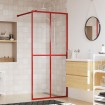 Mampara puerta de ducha vidrio transparente ESG rojo 100x195 cm