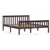 Estructura de cama madera maciza pino marrón oscuro 160x200