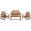 Set de muebles de jardín 4 piezas madera maciza de acacia