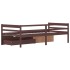 Cama con cajones y armario madera pino marrón oscuro 90x200