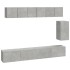 Set de muebles de TV 6 pzas madera contrachapada gris