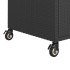 Carrito de bar con cajón ratán sintético negro 100x45x97