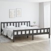 Estructura de cama de madera maciza gris 160x200 cm