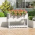 Jardinera con estante madera maciza pino blanca 111,5x54x81