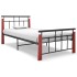 Estructura de cama metal y madera maciza de roble 90x200