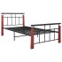 Estructura de cama metal y madera maciza de roble 90x200