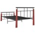 Estructura de cama metal y madera maciza de roble 90x200