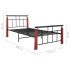 Estructura de cama metal y madera maciza de roble 90x200